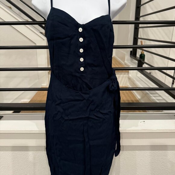 Reformation Wrap Dress Navy Size 4 - Picture 1 of 5